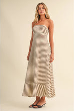 Load image into Gallery viewer, Cream|Brown Striped Knit Maxi Dress

