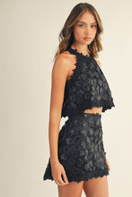 Load image into Gallery viewer, Black Floral Skirt Set
