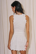 Load image into Gallery viewer, Lace Trim Knit Tank Top- White
