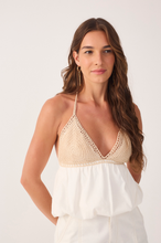 Load image into Gallery viewer, Rio Off-White Crochet Bust Halter Top
