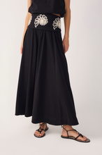 Load image into Gallery viewer, Rio Soleil Black Embroidered Maxi Skirt
