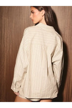 Load image into Gallery viewer, Abella Striped  Button Down Top + Short Set
