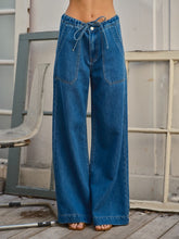Load image into Gallery viewer, Soft Denim Straight Pants with Drawstring Waist
