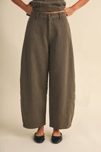 Load image into Gallery viewer, Mocha Striped Barrel Pant Set
