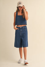 Load image into Gallery viewer, Indigo Denim Top + Bermuda Shorts Set
