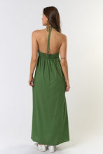 Load image into Gallery viewer, Halter Embroidered Green Maxi Dress

