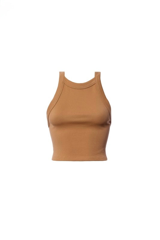 V Open Back Crop Top