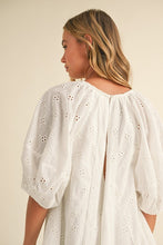 Load image into Gallery viewer, White Eyelet OS Sleeves Playsuit
