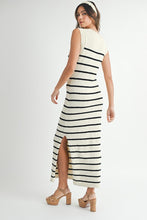 Load image into Gallery viewer, Stripe Sweater Midi Side Slit Dress
