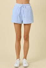 Load image into Gallery viewer, Blue Striped Top + Short Set
