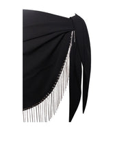 Load image into Gallery viewer, Black Rhinestone Fringe Sarong
