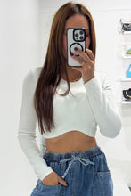 Load image into Gallery viewer, LS Tie Back White top
