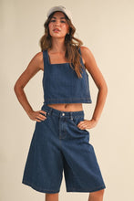Load image into Gallery viewer, Indigo Denim Top + Bermuda Shorts Set
