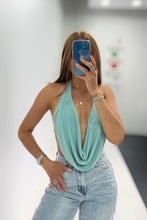 Load image into Gallery viewer, Lycra Open Back Halter Top Salmon
