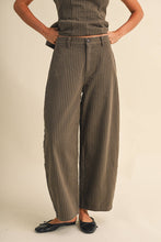 Load image into Gallery viewer, Mocha Striped Barrel Pant Set
