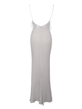 Load image into Gallery viewer, Silver Backless Maxi Dress
