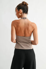 Load image into Gallery viewer, Mocha Corset Halter Top
