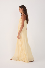Load image into Gallery viewer, Beige V Neck Ruffled Draped Maxi Dress
