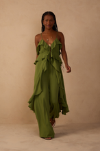 Load image into Gallery viewer, Coco Green Wide-Leg Crepe Pants
