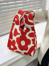 Load image into Gallery viewer, Mini Knit Red Floral Tote Bag
