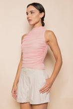 Load image into Gallery viewer, Ruched Mesh Top- Rosey Pink
