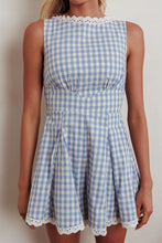 Load image into Gallery viewer, Gingham Light Blue Mini Dress
