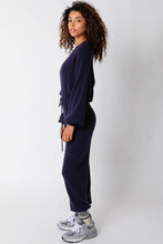 Load image into Gallery viewer, Navy Travel Sweater Jumpsuit
