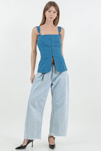 Load image into Gallery viewer, Metal Detailed Structured Top- Blue
