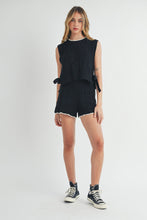 Load image into Gallery viewer, Alaia Side Tie Knit Vest Set- Black
