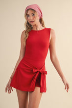 Load image into Gallery viewer, Sleeveless Wrap Tie Front Dress - Cherry
