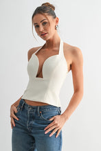 Load image into Gallery viewer, Ecru Corset Halter Top
