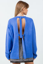 Load image into Gallery viewer, Open Back with Adjusters Fuzzy Knitted Sweater
