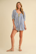 Load image into Gallery viewer, Striped Navy|Yellow Romper
