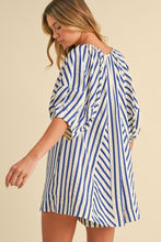 Load image into Gallery viewer, Striped Navy|Yellow Romper
