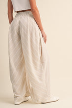 Load image into Gallery viewer, Stripe Linen Wide Leg Pants- Beige
