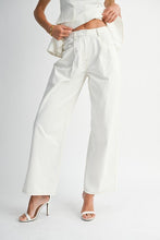 Load image into Gallery viewer, White Peplum Denim Top &amp; Pant Set
