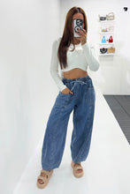 Load image into Gallery viewer, Drawstring Barrel Denim Pants - Medium Wash
