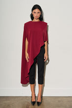 Load image into Gallery viewer, Burgundy Asymmetrical Cape Top
