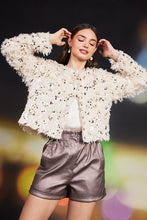 Load image into Gallery viewer, Cream Fuzzy Cardigan Jacket
