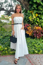 Load image into Gallery viewer, Cecilia Belted White Dress
