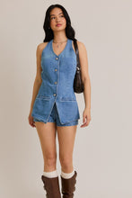 Load image into Gallery viewer, Denim Halter Playsuit
