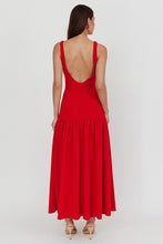 Load image into Gallery viewer, Red Backless Drop Hem Maxi Dress
