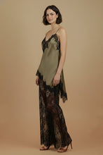 Load image into Gallery viewer, Olive Satin Lace Pant Set
