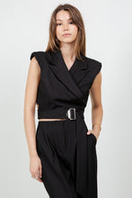 Load image into Gallery viewer, Cropped Blazer Vest With Tie Belt
