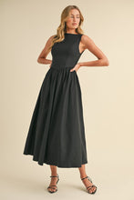 Load image into Gallery viewer, Marla Black Scoop Midi Dress

