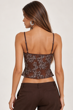 Load image into Gallery viewer, Brown Sequin Cami Top
