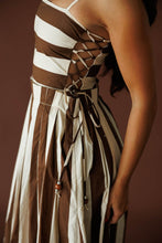 Load image into Gallery viewer, Brown | Cream Striped Dress
