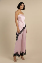 Load image into Gallery viewer, Pink Pearl Satin Lace Pant Set
