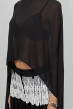 Load image into Gallery viewer, Black Sheer Cape Top
