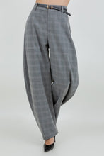 Load image into Gallery viewer, Structured Plaid Lurex Barrel Trousers
